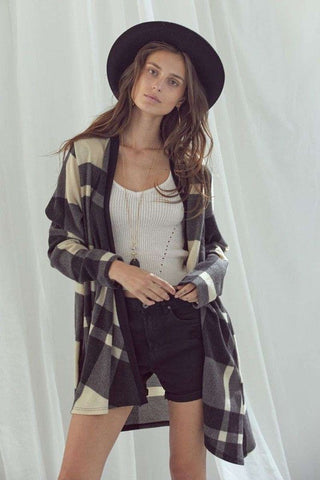 CHECKER PRINT CARDIGAN * Online Only* - Premium Jacket at Lonnys NY - Just $78! Shop Womens clothing now