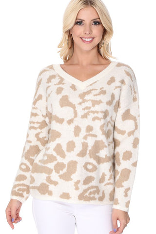Leopard Pattern Jacquard Sweater *Online Only* - Premium clothing at Lonnys NY - Just $45! Shop Womens clothing now