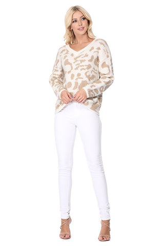 Leopard Pattern Jacquard Sweater *Online Only* - Premium clothing at Lonnys NY - Just $45! Shop Womens clothing now