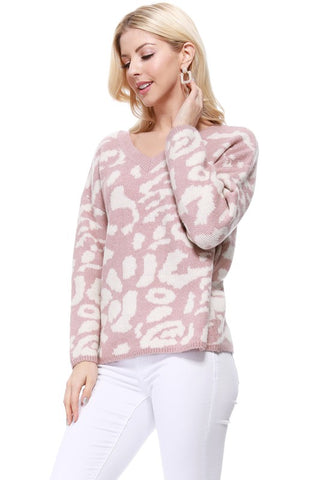 Leopard Pattern Jacquard Sweater *Online Only* - Premium clothing at Lonnys NY - Just $45! Shop Womens clothing now