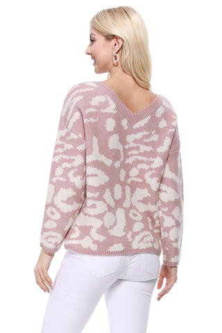 Leopard Pattern Jacquard Sweater *Online Only* - Premium clothing at Lonnys NY - Just $45! Shop Womens clothing now