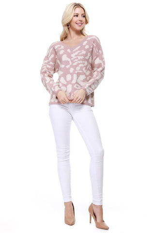 Leopard Pattern Jacquard Sweater *Online Only* - Premium clothing at Lonnys NY - Just $45! Shop Womens clothing now