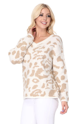 Leopard Pattern Jacquard Sweater *Online Only* - Premium clothing at Lonnys NY - Just $45! Shop Womens clothing now
