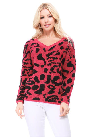 Leopard Pattern Jacquard Sweater *Online Only* - Premium clothing at Lonnys NY - Just $45! Shop Womens clothing now