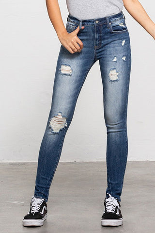 MID-RISE PREMIUM BODY DISTRESSED ANKLE SKINNY *Online Only* - Premium  at Lonnys NY - Just $84! Shop Womens clothing now