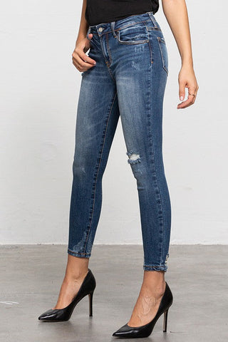MID-RISE ANKLE SKINNY JEANS - Premium  at Lonnys NY - Just $75! Shop Womens clothing now