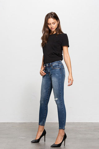 MID-RISE ANKLE SKINNY JEANS - Premium  at Lonnys NY - Just $75! Shop Womens clothing now