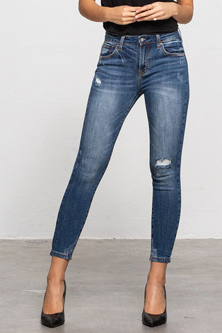 MID-RISE ANKLE SKINNY JEANS - Premium  at Lonnys NY - Just $75! Shop Womens clothing now