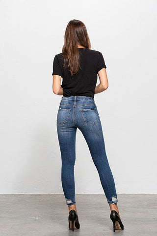 MID-RISE ANKLE SKINNY JEANS - Premium  at Lonnys NY - Just $75! Shop Womens clothing now