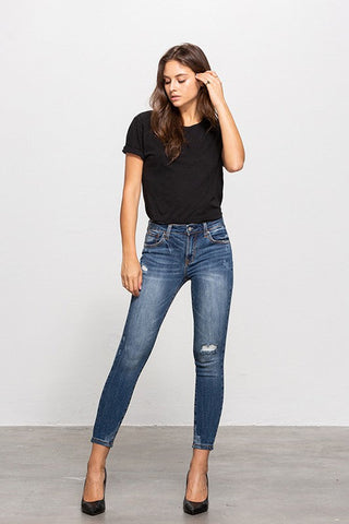 MID-RISE ANKLE SKINNY JEANS - Premium  at Lonnys NY - Just $75! Shop Womens clothing now