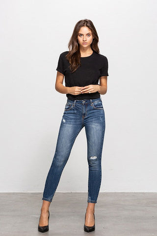 MID-RISE ANKLE SKINNY JEANS - Premium  at Lonnys NY - Just $75! Shop Womens clothing now