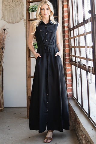 Button Down Maxi Dress *Online Only* - Premium dresses at Lonnys NY - Just $75! Shop Womens clothing now