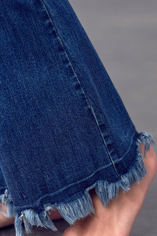 Frayed Hem Flare Jeans *Online Only* - Premium clothing at Lonnys NY - Just $80! Shop Womens clothing now