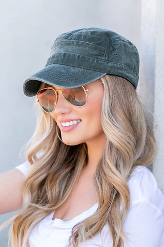 Distressed Cadet Hat Cap  *Online Only* - Premium  at Lonnys NY - Just $25! Shop Womens clothing now