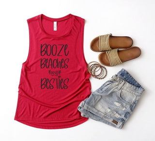 Booze Beaches and Besties Summer Graphic Tank *Online Only* - Premium clothing at Lonnys NY - Just $43! Shop Womens clothing now