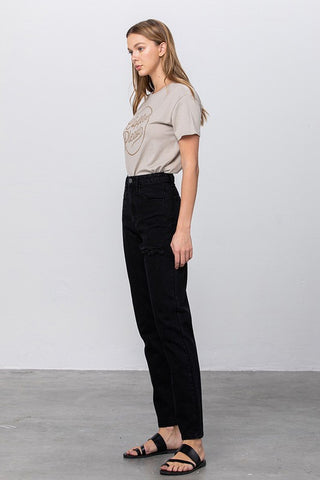 Jadon Ripped Mom Jeans *Online Only* - Premium clothing at Lonnys NY - Just $65! Shop Womens clothing now