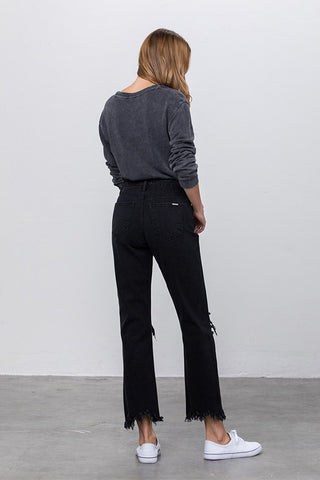 Frayed Straight Leg Jeans *Online Only* - Premium clothing at Lonnys NY - Just $74! Shop Womens clothing now