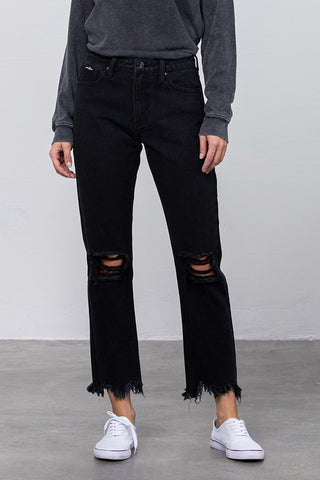 Frayed Straight Leg Jeans *Online Only* - Premium clothing at Lonnys NY - Just $74! Shop Womens clothing now