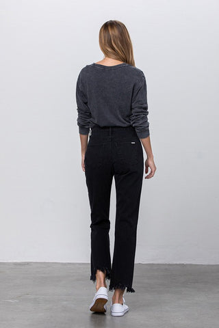 Frayed Straight Leg Jeans *Online Only* - Premium clothing at Lonnys NY - Just $74! Shop Womens clothing now