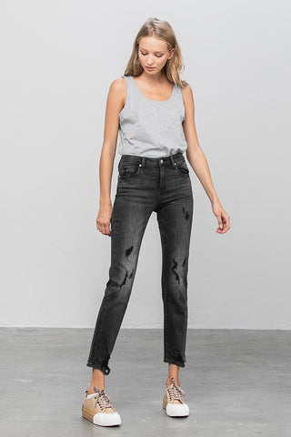 Ankle Straight Mid Rise Jeans *Online Only* - Premium clothing at Lonnys NY - Just $85! Shop Womens clothing now