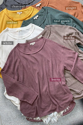 Long Sleeve Bree Waffle Top *Online Only* - Premium clothing at Lonnys NY - Just $39! Shop Womens clothing now