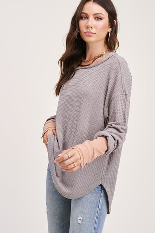 Long Sleeve Bree Waffle Top *Online Only* - Premium clothing at Lonnys NY - Just $39! Shop Womens clothing now