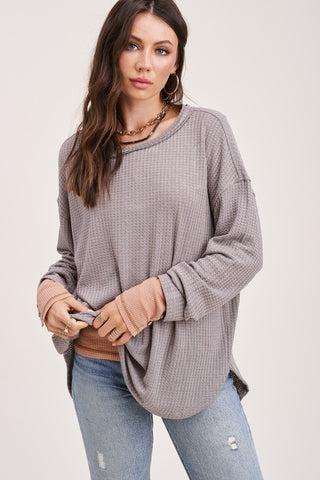Long Sleeve Bree Waffle Top *Online Only* - Premium clothing at Lonnys NY - Just $39! Shop Womens clothing now