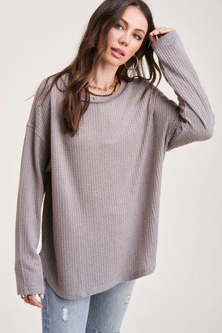 Long Sleeve Bree Waffle Top *Online Only* - Premium clothing at Lonnys NY - Just $39! Shop Womens clothing now