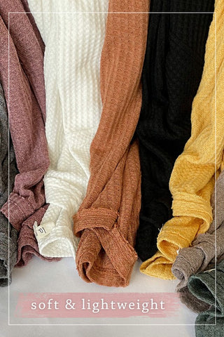 Long Sleeve Bree Waffle Top *Online Only* - Premium clothing at Lonnys NY - Just $39! Shop Womens clothing now