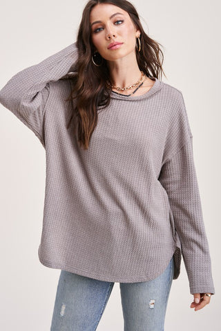 Long Sleeve Bree Waffle Top *Online Only* - Premium clothing at Lonnys NY - Just $39! Shop Womens clothing now
