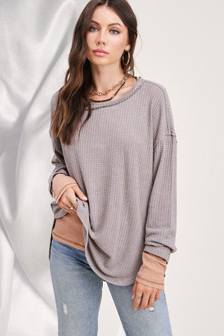Long Sleeve Bree Waffle Top *Online Only* - Premium clothing at Lonnys NY - Just $39! Shop Womens clothing now
