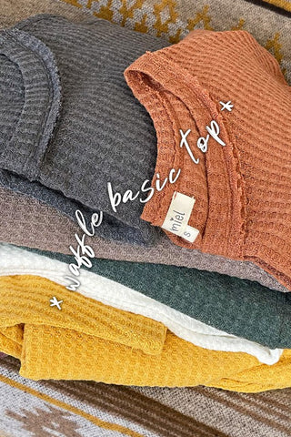 Long Sleeve Bree Waffle Top *Online Only* - Premium clothing at Lonnys NY - Just $39! Shop Womens clothing now