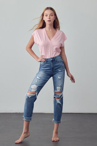 MID-RISE ANKLE BOYFRIEND JEANS *Online Only* - Premium  at Lonnys NY - Just $81! Shop Womens clothing now