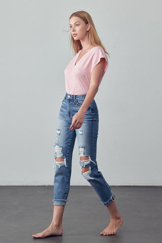 MID-RISE ANKLE BOYFRIEND JEANS *Online Only* - Premium  at Lonnys NY - Just $81! Shop Womens clothing now