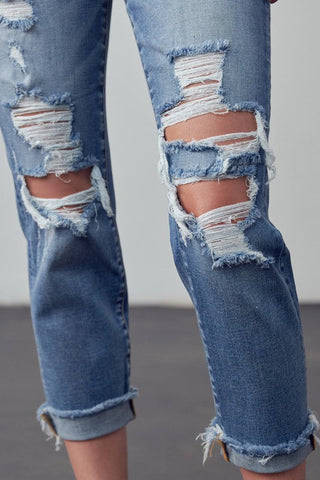 MID-RISE ANKLE BOYFRIEND JEANS *Online Only* - Premium  at Lonnys NY - Just $81! Shop Womens clothing now