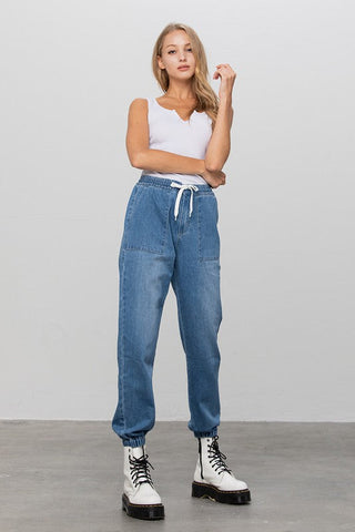 HIGH RISE PREMIUM JOGGER PANTS - Premium  at Lonnys NY - Just $75! Shop Womens clothing now