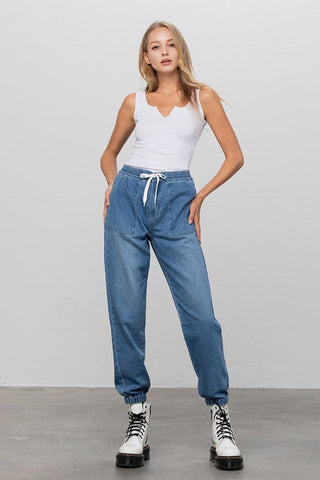 HIGH RISE PREMIUM JOGGER PANTS - Premium  at Lonnys NY - Just $75! Shop Womens clothing now