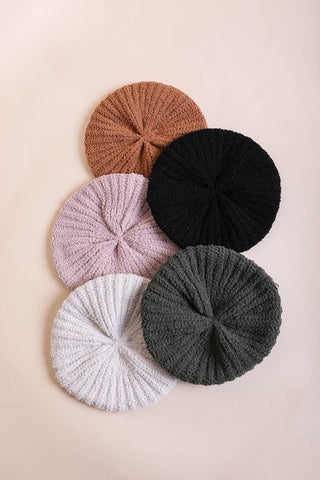 Boucle Rib Knit Beret *Online Only* - Premium  at Lonnys NY - Just $25! Shop Womens clothing now