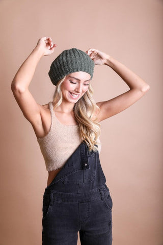 Boucle Rib Knit Beret *Online Only* - Premium  at Lonnys NY - Just $25! Shop Womens clothing now