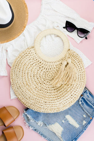 Straw Tassel O-Ring Tote *Online Only* - Premium Bags at Lonnys NY - Just $60! Shop Womens clothing now