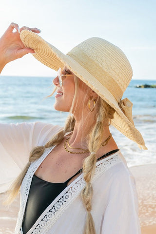 Scallop Edge Bow Accent Sunhat  *Online Only* - Premium hats at Lonnys NY - Just $42! Shop Womens clothing now