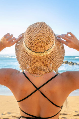 Stripe Accent Straw Bucket Hat *Online Only* - Premium hats at Lonnys NY - Just $40! Shop Womens clothing now