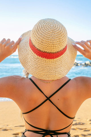 Stripe Accent Straw Bucket Hat *Online Only* - Premium hats at Lonnys NY - Just $40! Shop Womens clothing now