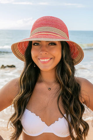 Multi-Stripe Bow Accent Bucket Sunhat  *Online Only* - Premium hats at Lonnys NY - Just $40! Shop Womens clothing now