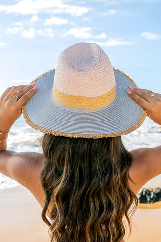 Fray-Edge Rattan Band Straw Hat *Online Only* - Premium hats at Lonnys NY - Just $40! Shop Womens clothing now
