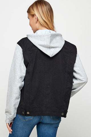 Denim Jacket with Hood *Online Only* - Premium clothing at Lonnys NY - Just $49! Shop Womens clothing now