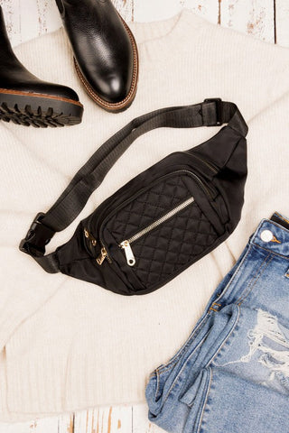 Quilted Belt Sling Bum Bag  *Online Only* - Premium  at Lonnys NY - Just $43! Shop Womens clothing now
