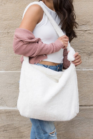 Boucle Sherpa Messenger Bag *Online Only* - Premium  at Lonnys NY - Just $61.25! Shop Womens clothing now