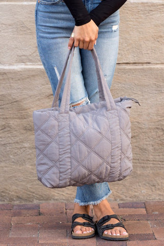 Quilted Tote Bag *Online Only* - Premium clothing at Lonnys NY - Just $48! Shop Womens clothing now