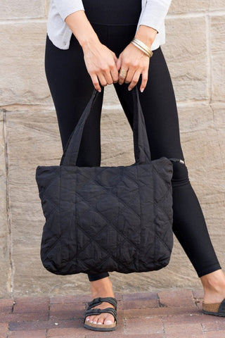 Quilted Tote Bag *Online Only* - Premium clothing at Lonnys NY - Just $48! Shop Womens clothing now